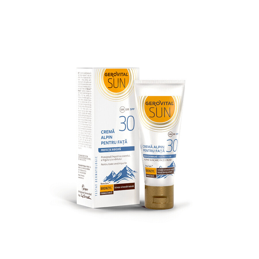 Crema Viso Alpin SPF 30, Gerovital Sun, 30 ml, Farmec