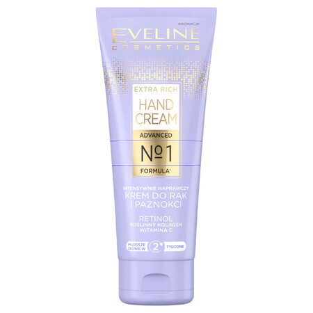 Eveline Cosmetics Extra Rich, cremă pentru mâini și unghii cu efect reparator intensiv, 75 ml