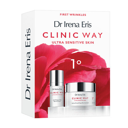 Dr Irena Eris Clinic Way 1° coffret, dermocrème lissante active, pour la journée, SPF 15, 50 ml + dermocrème yeux réduisant les symptômes de fatigue, 15 ml