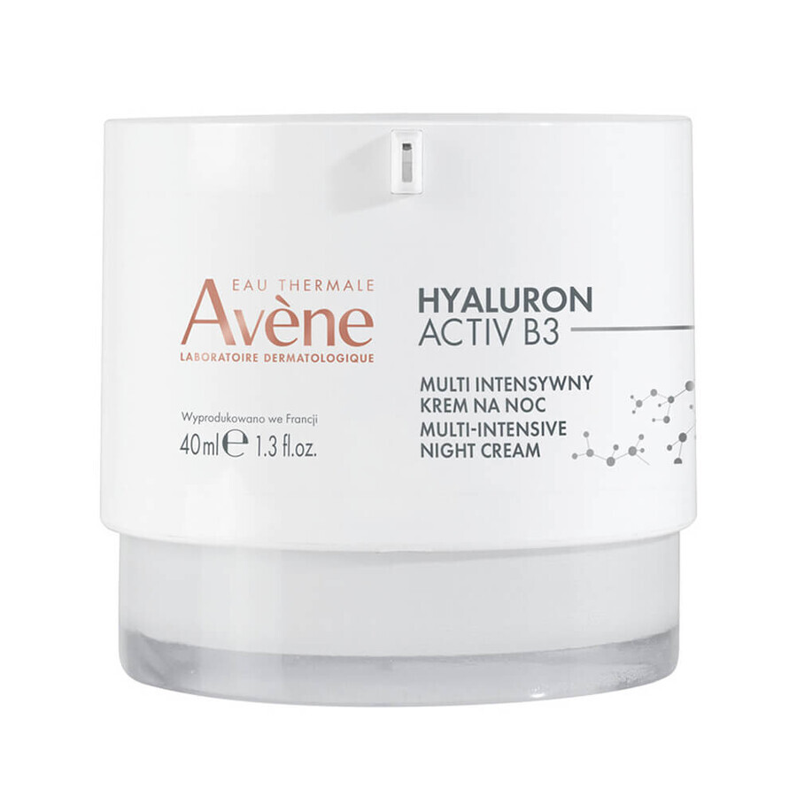 Crema notte Attiva Avène con Acido Ialuronico e Vitamina B3, 40 ml.