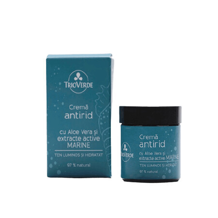 Crema antirughe con aloe vera ed estratti marini attivi, 60 ml, Trio Verde