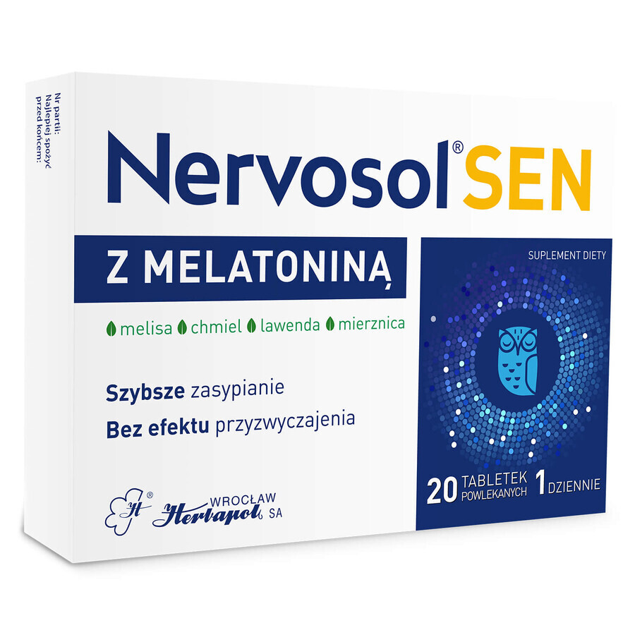 Nervosol Sen z Melatonin, 20 tabletek