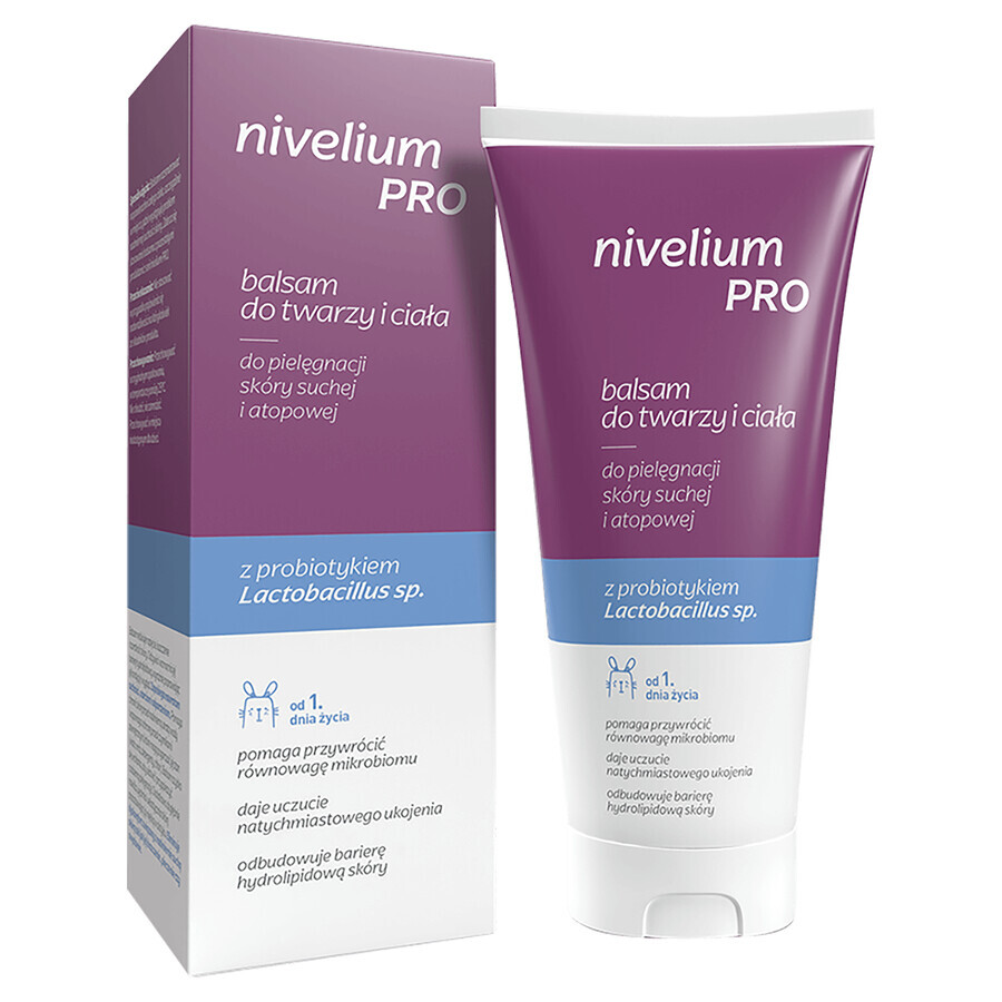 Nivelium Pro, baume visage et corps pour le soin des peaux sèches et atopiques, dès le 1er jour de vie, 200 ml