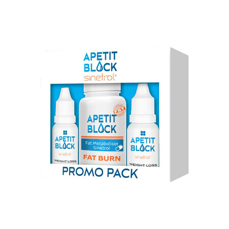 Confezione Apetit Block Sinetrol, 30 capsule + 2 flaconi x 15 ml, Empire Expert Pharma