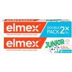 Elmex Junior, dentifricio con aminofluoruro, 6-12 anni, 2 x 75 ml (CONFEZIONE DA DUE) CONFEZIONE ROTTA