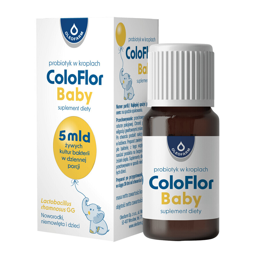 ColoFlor Baby, gocce orali per neonati e bambini dalla nascita, 5 ml DATA SCORTA