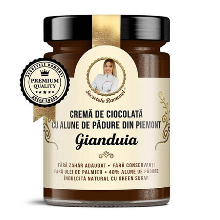 Chocolate cream with hazelnuts from Piedmont, Gianduia, Biancella, Ramona's Secrets, 350g, Remedia