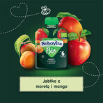 BoboVita Bio Mousse in tubetto, mela con albicocca e mango, dopo 6 mesi, 80 g DATA SCORTA