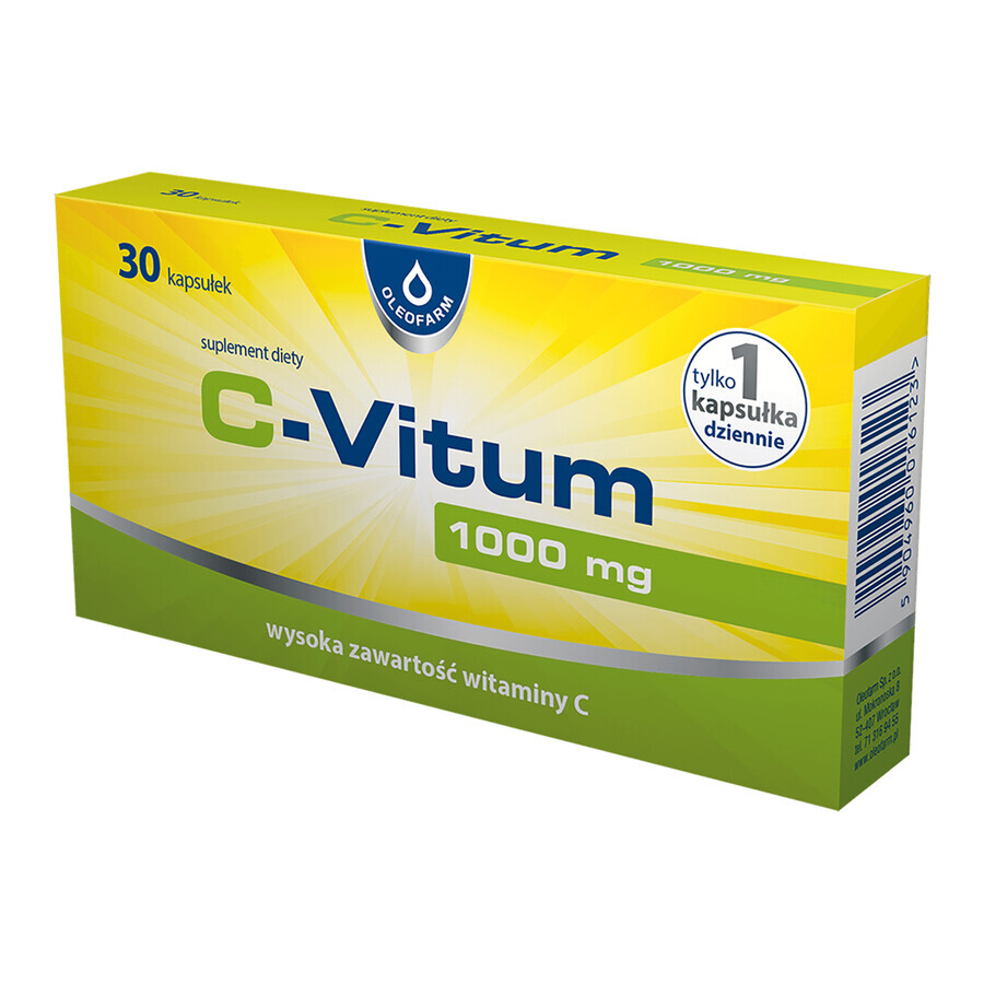 C-Vitum, vitamina C 1000 mg, 30 capsule DATA CORTA