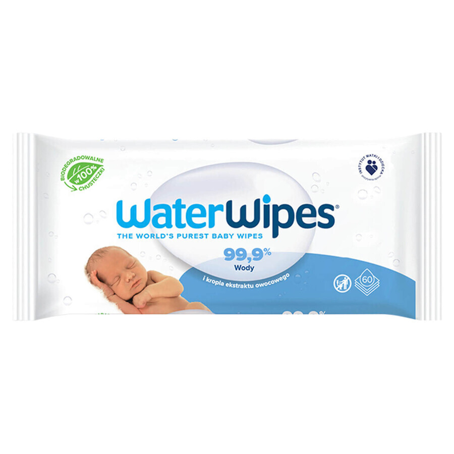 WaterWipes Bio, salviette umidificate, a base d'acqua, dalla nascita, 12 x 60 pezzi CONFEZIONE DIFETTOSA