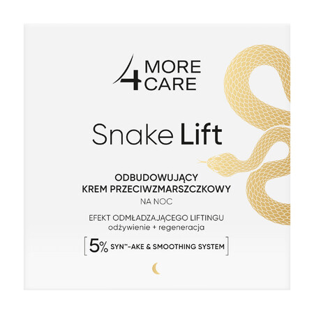 Más 4 Care Snake Lift, crema de noche regeneradora antiarrugas, 50 ml