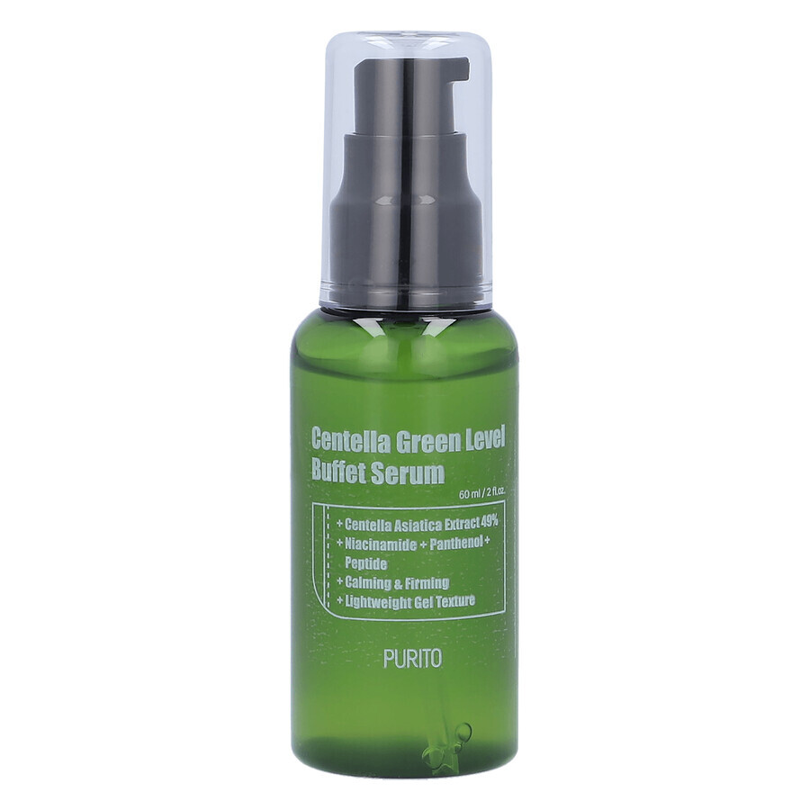 Purito Centella Green Level Buffet Serum, siero rigenerante per il viso con estratto di Centella Asiatica, 60 ml