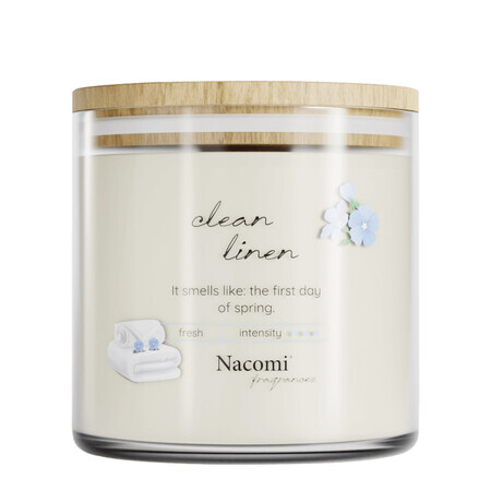 Nacomi Fragrances, candela profumata di soia, Clean linen, 450 g