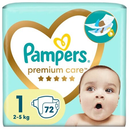 Pampers Premium Care, Windeln Größe 1, 2-5 kg, 72 Stück