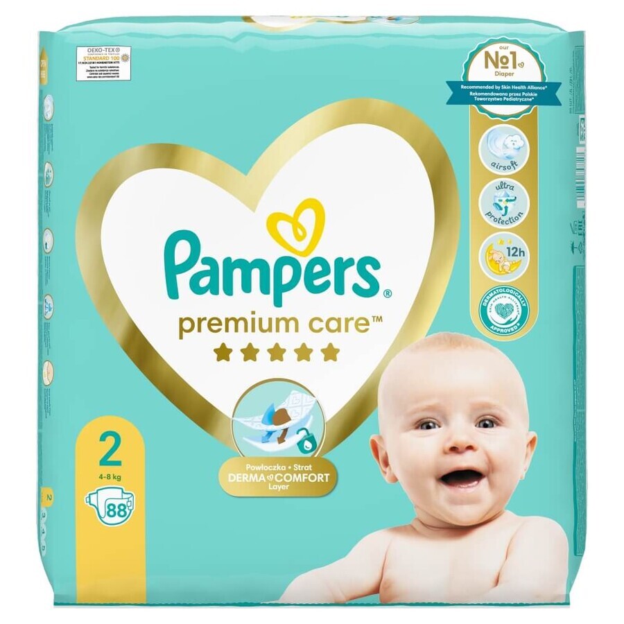 Pampers Premium Care, Windeln, Größe 2, 4-8 kg, 88 Stück