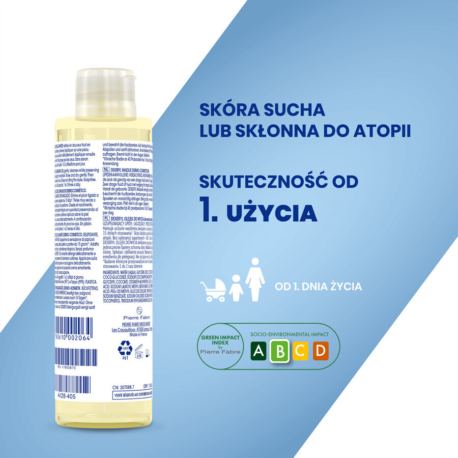 Dexeryl, olio per il lavaggio del corpo, 200 ml