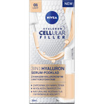 Nivea Hyaluron Cellular Filler 3in1, siero-primer, colore chiaro, 30 ml