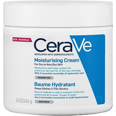 Moisturising face and body cream for dry and very dry skin, 454 g, CeraVe