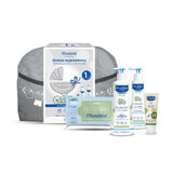 Set per corredino Mustela, gel lavante 500 ml + latte per il corpo 300 ml + crema per il cambio 75 ml + salviette umidificate 60 pezzi