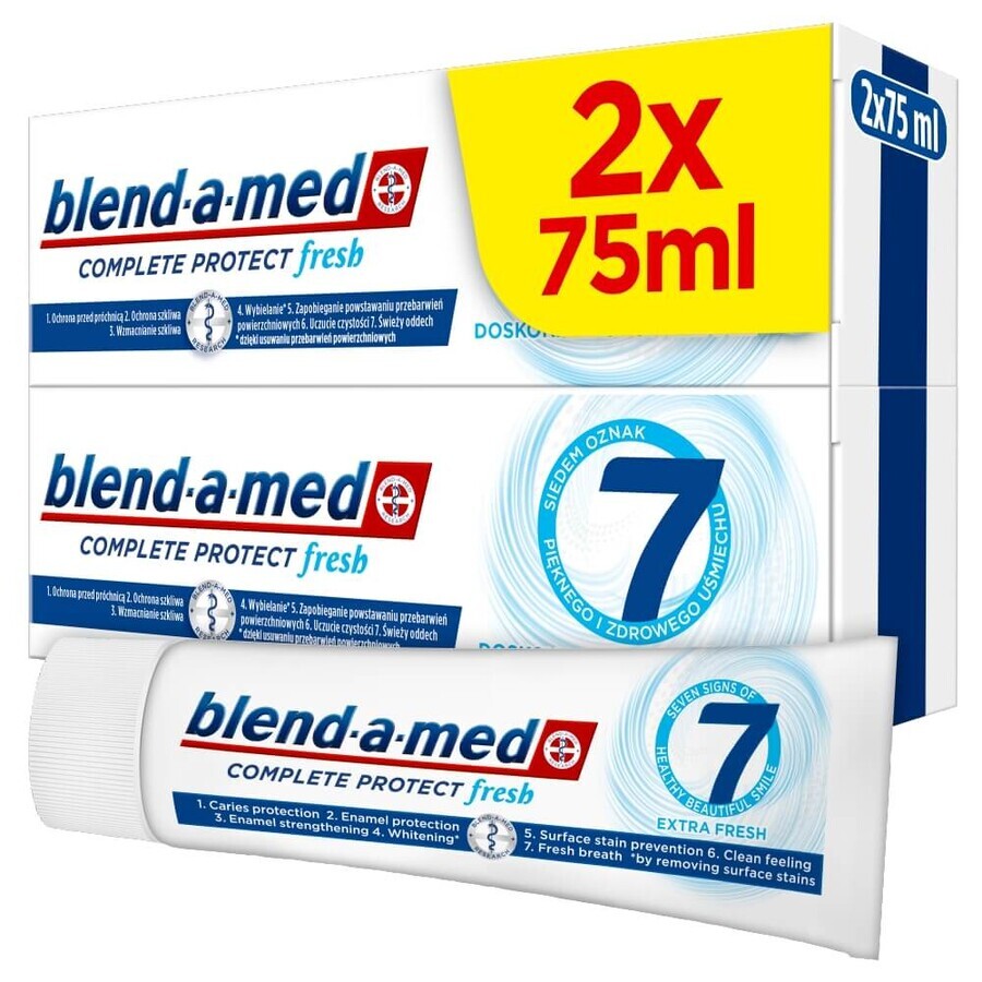 Blend-a-med Complete Protect 7, Dentifricio, Extra Fresco, 2 x 75 ml