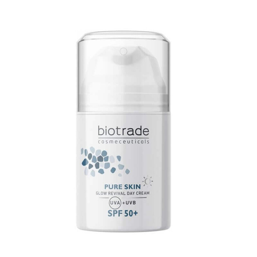 Biotrade Pure Skin Crema iluminadora de día con niacinamida y ácido hialurónico FPS 50, 50 ml