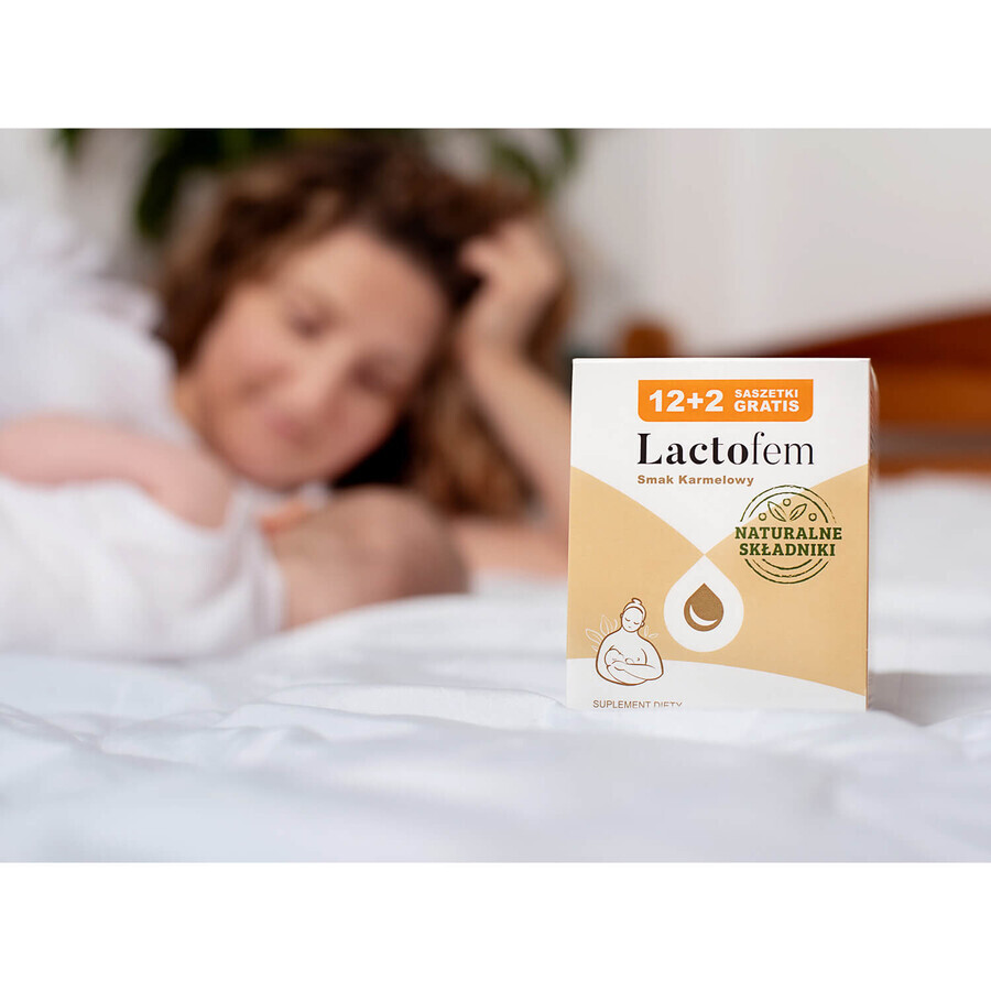 Lactofem, gusto caramello, 12 bustine +2 bustine gratuite