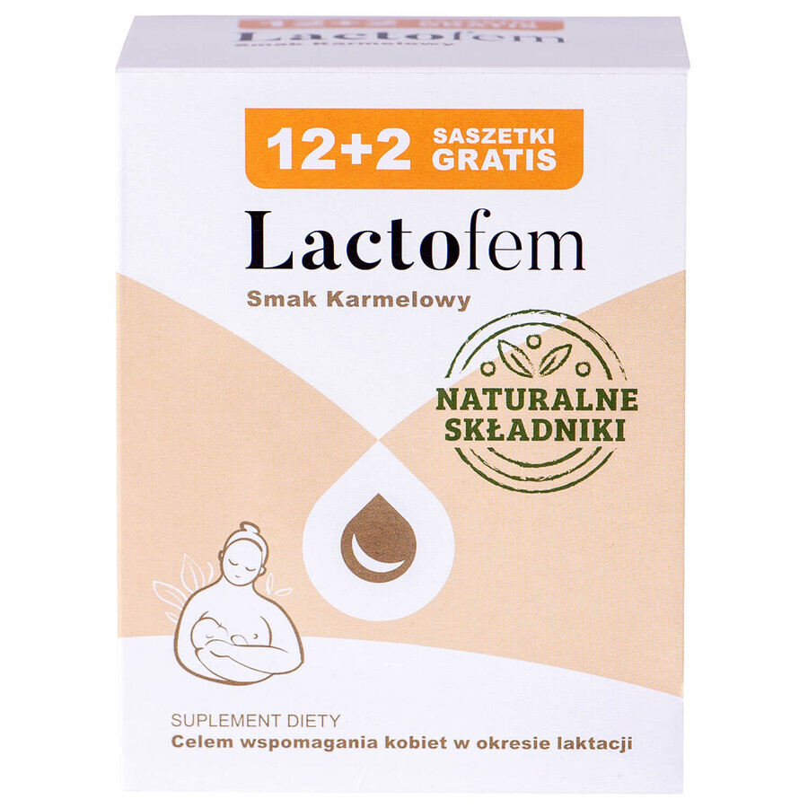 Lactofem, gusto caramello, 12 bustine +2 bustine gratuite