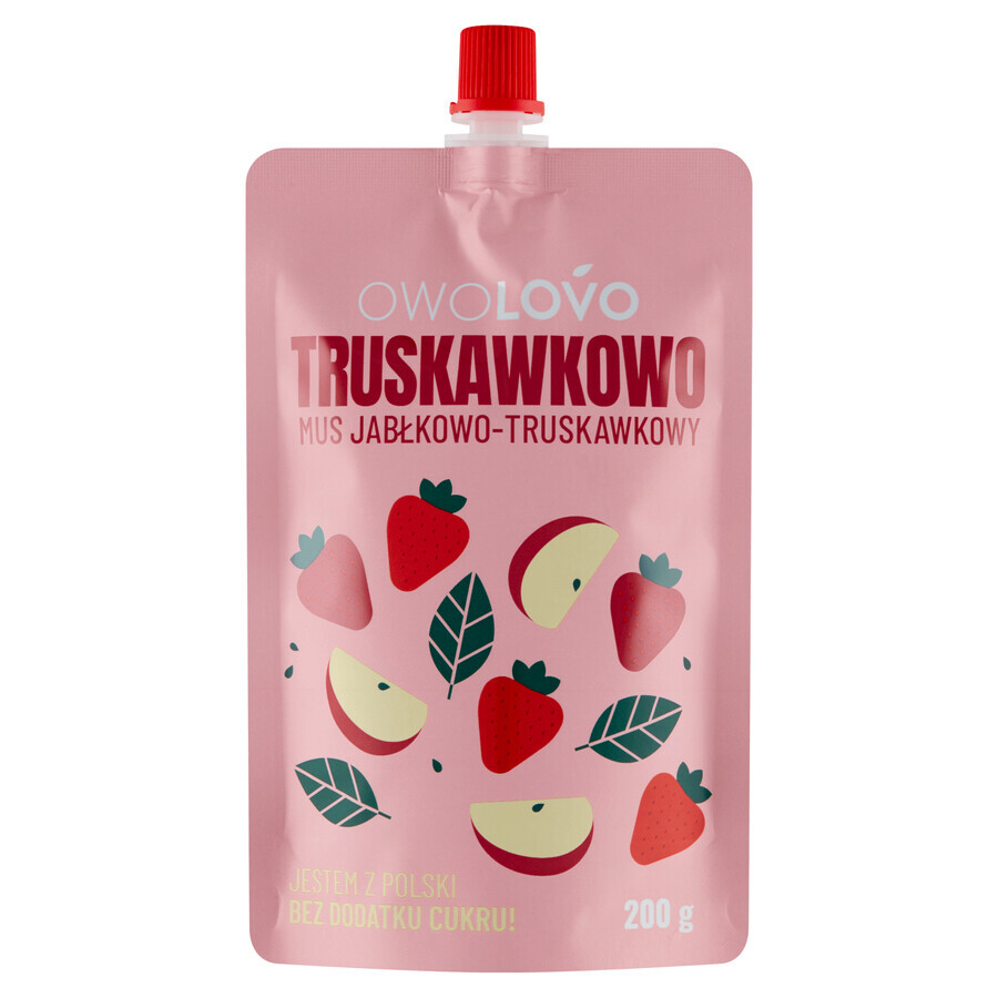 Owolovo aardbeien-appelmousse in een tube, 200 g