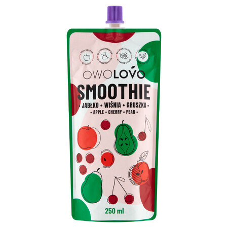 Owolovo Smoothie în tub, mere, cireșe, pere, 250 ml