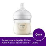 Avent Natural Response, biberon con tettarella reattiva, flusso 2, SCY900/01, dalla nascita, 125 ml 