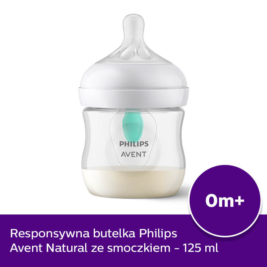 Avent Natural Response, biberon con tettarella reattiva, con valvola AirFree, portata 2, SCY670/01, dalla nascita, 125 ml 