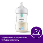 Avent Natural Response, biberon con tettarella reattiva, con valvola AirFree, elefante, flusso 3, SCY673/81, dopo 1 mese, 260 ml