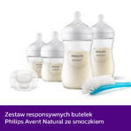 Avent Natural Response, set di 4 biberon reattivi + spazzolino per la pulizia + succhietto ultra morbido, SCD838/11