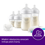 Avent Natural Response, set di 4 biberon reattivi + spazzolino per la pulizia + succhietto ultra morbido, SCD838/11