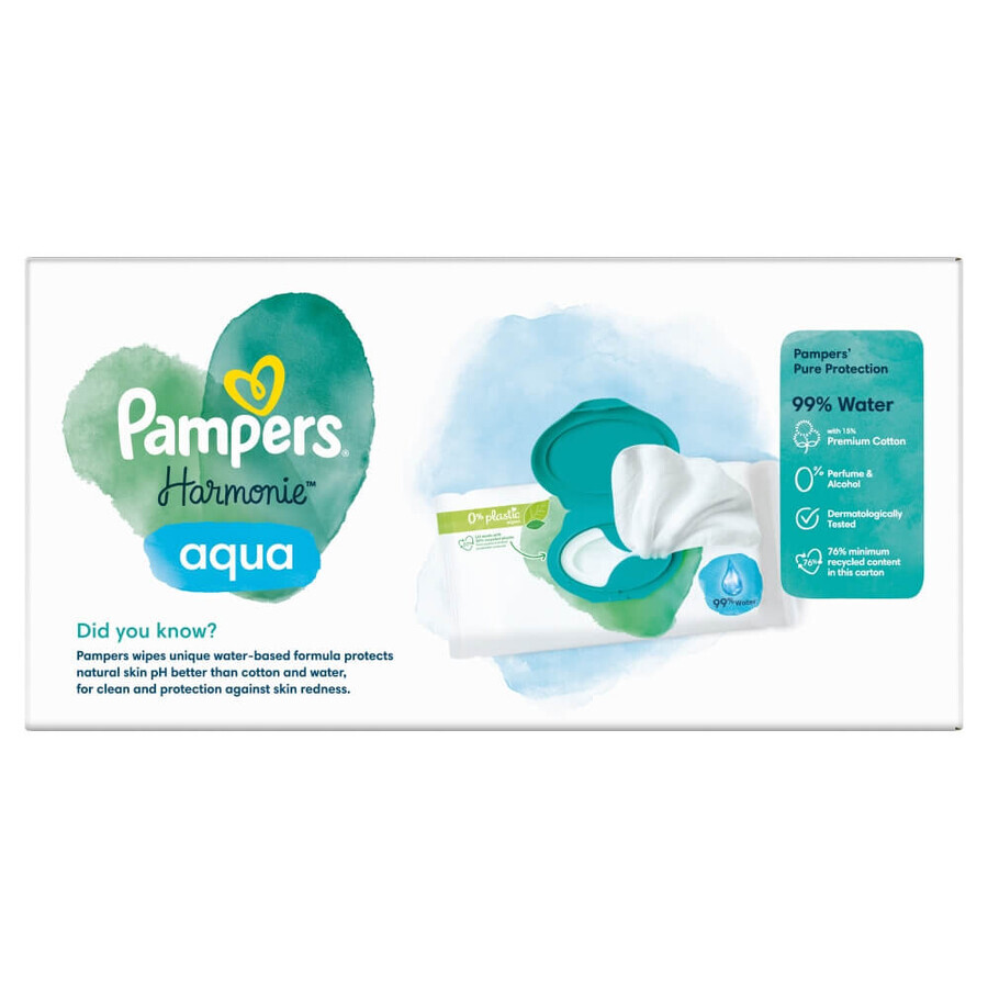 Pampers Harmonie Aqua, salviette umidificate, 9 x 48 pz.