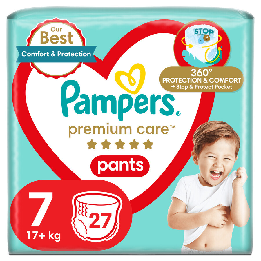 Pampers Premium Care Pants, Windeln Größe 7, 17+ kg, 27 Stück