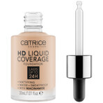 Catrice HD Liquid Coverage Foundation 24H, fondotinta a copertura liquida, 030 Sand Beige, 30 ml