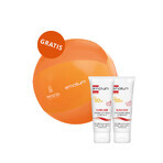 Set Emolium Suncare, crema protettiva minerale per bambini dal primo giorno di vita e adulti, SPF 50+, 2 x 50 ml + pallone da spiaggia in omaggio