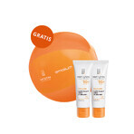 Iwostin Solecrin Set, feuchtigkeitsspendende Schutzcreme, empfindliche, normale und trockene Haut, SPF 50+, 2 x 50 ml + Strandball gratis