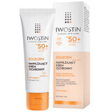 Set Iwostin Solecrin, cremă hidratantă de protecție, piele sensibilă, normală și uscată, SPF 50+, 2 x 50 ml + minge de plajă gratuită