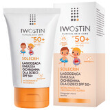 Set Iwostin Solecrin, emulsie protectoare ușoară pentru copii peste 6 luni, SPF 50+, 2 x 100 ml + minge de plajă gratuită