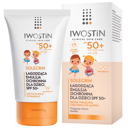 Iwostin Solecrin set, émulsion protectrice légère pour les enfants de plus de 6 mois, SPF 50+, 2 x 100 ml + ballon de plage gratuit