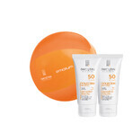 Iwostin Solecrin Sensitive Set, schützende Emulsion SPF 50, empfindliche Haut, 2 x 100 ml + kostenloser Strandball