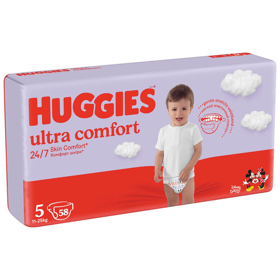 Huggies Ultra Comfort, pannolini, Disney, taglia 5, 11-25 kg, Mega, 58 pezzi