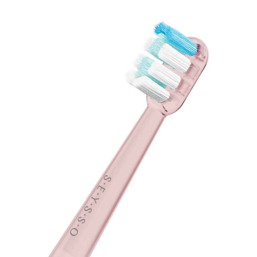 Seysso Deep Clean, punte di ricambio per spazzolino sonico Junior, rosa, 2 pezzi