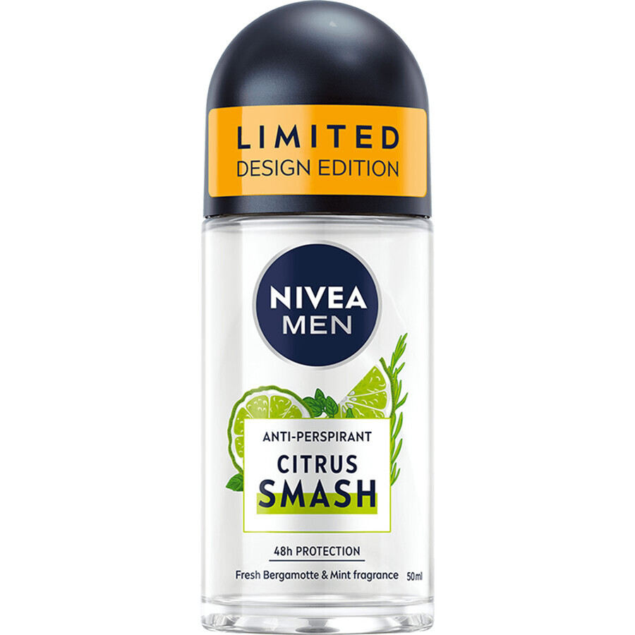 Nivea Men Citrus Smash, antitraspirante roll-on per uomo, 50 ml