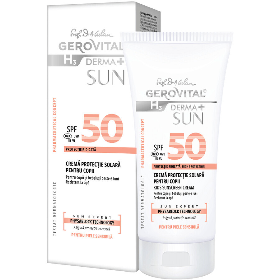 Crema protectie solara pentru copii SPF50 Gerovital H3 Derma+ Sun, 100ml, Farmec