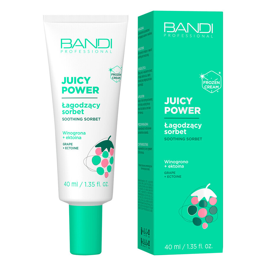 Bandi Juicy Power, sorbetto lenitivo per il viso, uva + ectoina, 40 ml