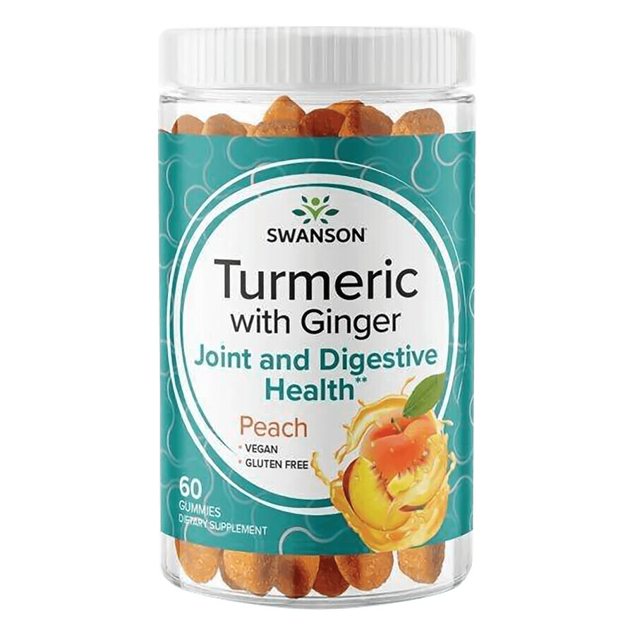 Swanson Ginger Turmeric Jellies Peach Flavor 60 Count