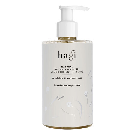 Hagi Lino e Cotone, gel naturale per l'igiene intima con prebiotico, per pelli sensibili e normali, 300 ml